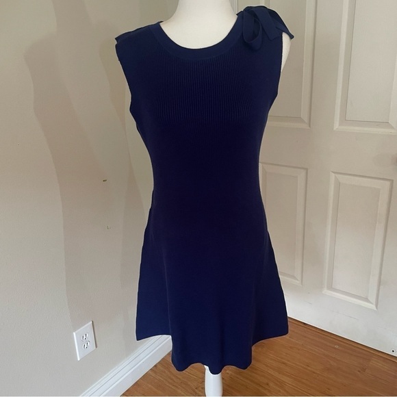 NWT Love Scarlett Petite Sleeveless Ribbed Bow Sweater Dress – Blue - Size PM - Picture 5 of 13